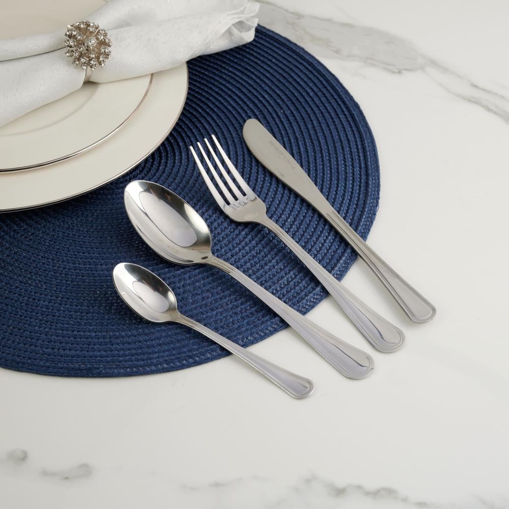 طقم ملاعق بلاستيك من بستر 8 قطع، لون فضي