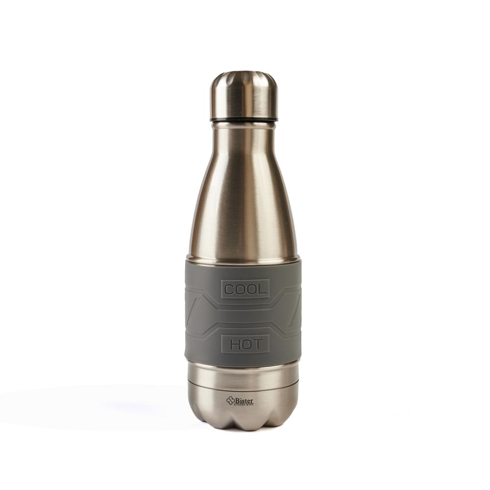 عبوة ماء من الستانلس ستيل المقاوم للصدأ من بيستر، سعة 350 مل - ستيل ، للمكتب، المدرسة، الجامعة، الصالة الرياضية، تحافظ على المشروبات باردة وساخنة.