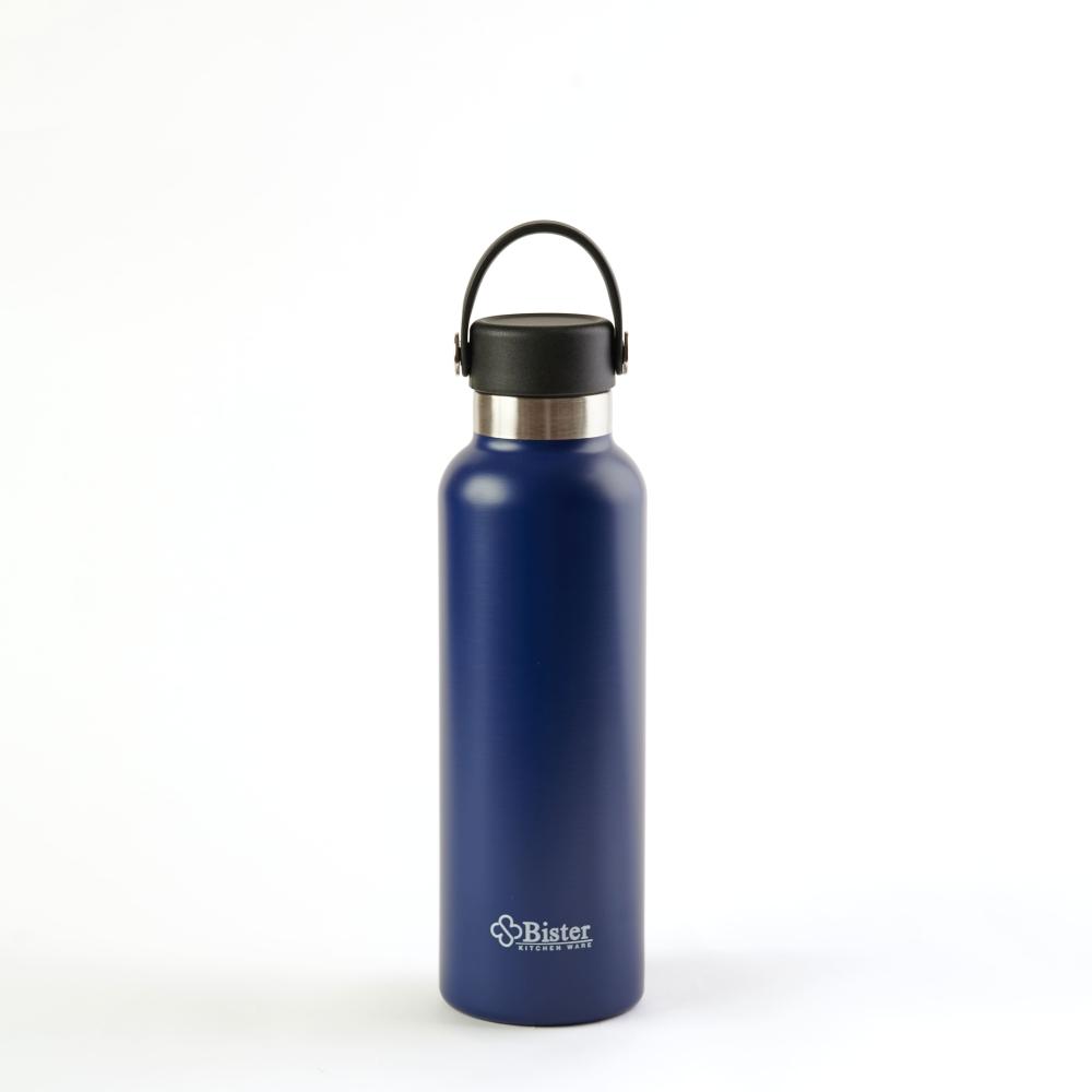عبوة ماء من الستانلس ستيل المقاوم للصدأ من بيستر، سعة 500 مل - لون أزرق ، للمكتب، المدرسة، الجامعة، الصالة الرياضية، تحافظ على المشروبات باردة وساخنة.