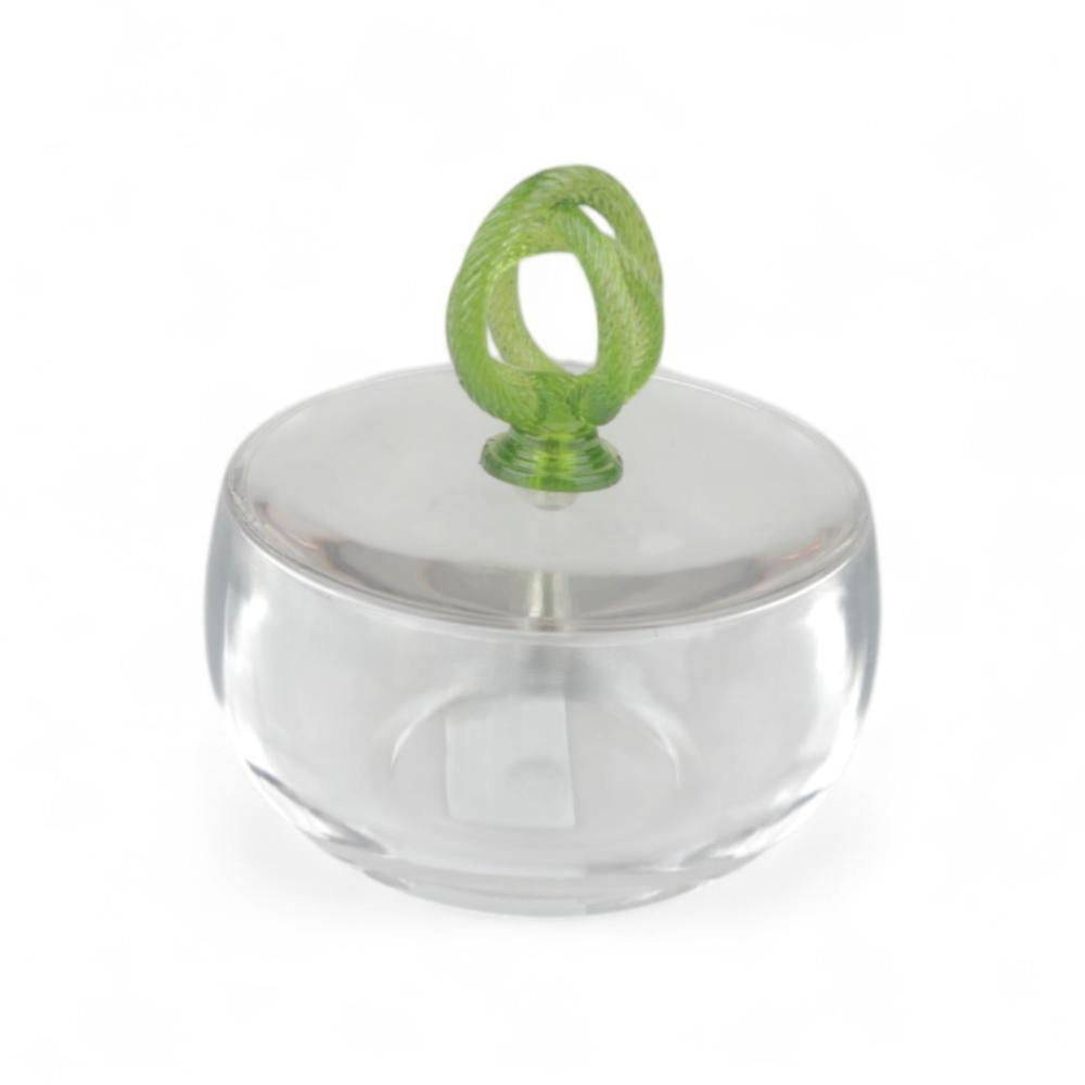 تمرية سنيك أكريليك من سوليتير، لون شفاف وأخضر، القطر 9.5 سم