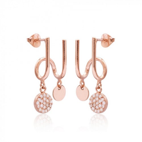 طقم أقراط دائرية متلألئة لليوم وكل يوم مطلية بالذهب  -من مجموعة نفيس هدايا مجوهرات هدية نسائية فاخرة 3823