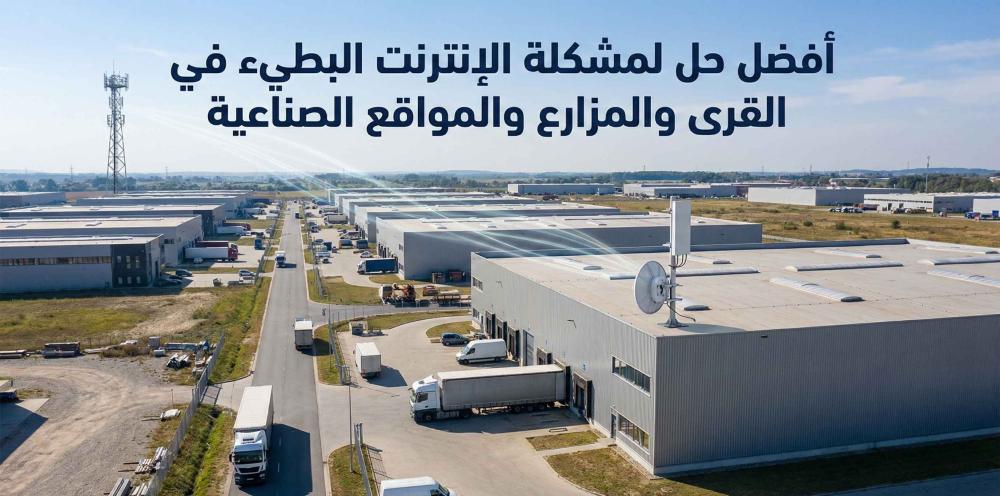 أفضل حل لمشكلة الإنترنت البطيء في القرى والمزارع والمواقع الصناعية