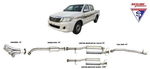 هدرز هايلكس محرك 27 موديل 2006 الى 2015 ستان ستيل 304 شورت مع دبه