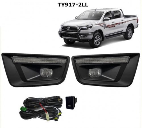 كشافات ضباب تيوتا هايلكس ليد مع غطا ليد 2022