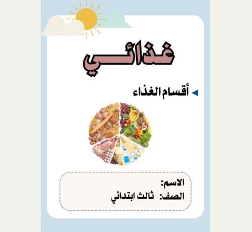 مطوية المهارات الأسرية ثالث( أقسام الغذاء) الترم ا...