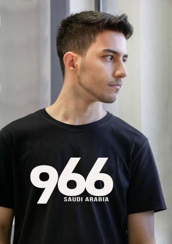 تيشيرت "966 Saudi Arabia" – قطن عالي الجودة برقبة...