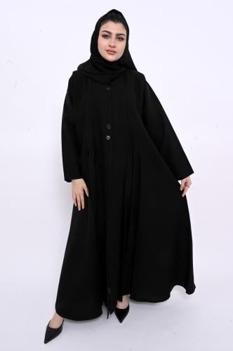 عباية كلوش كتان بكسرات