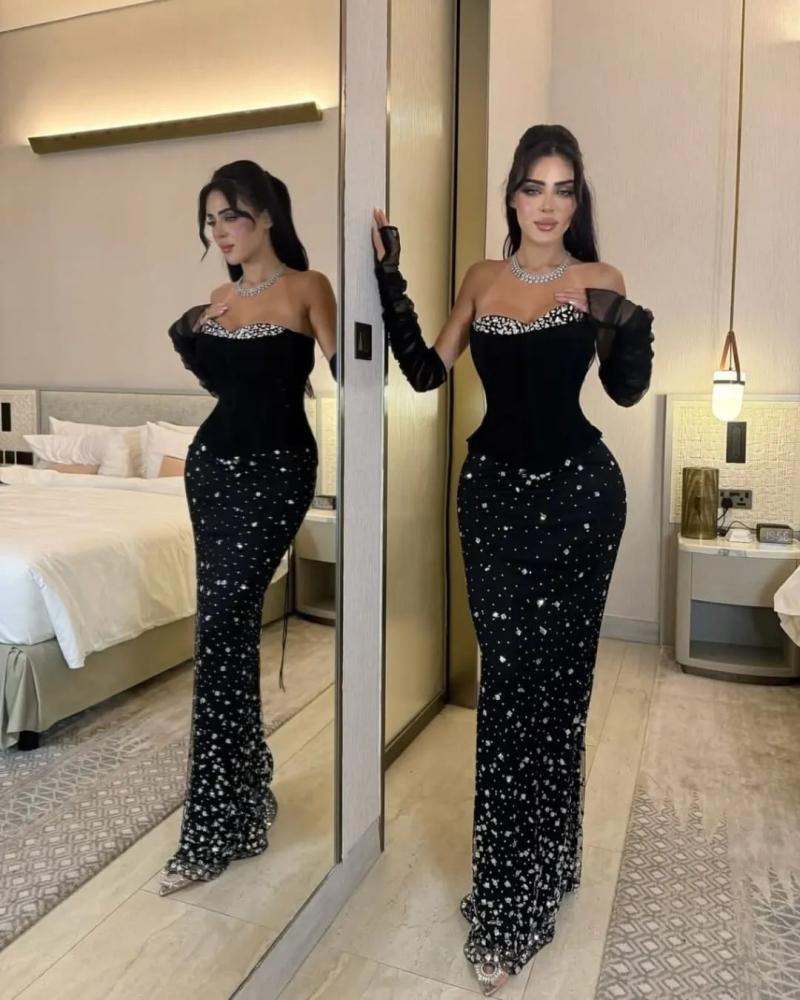 فستان سهره  تطريز كرستال انييق