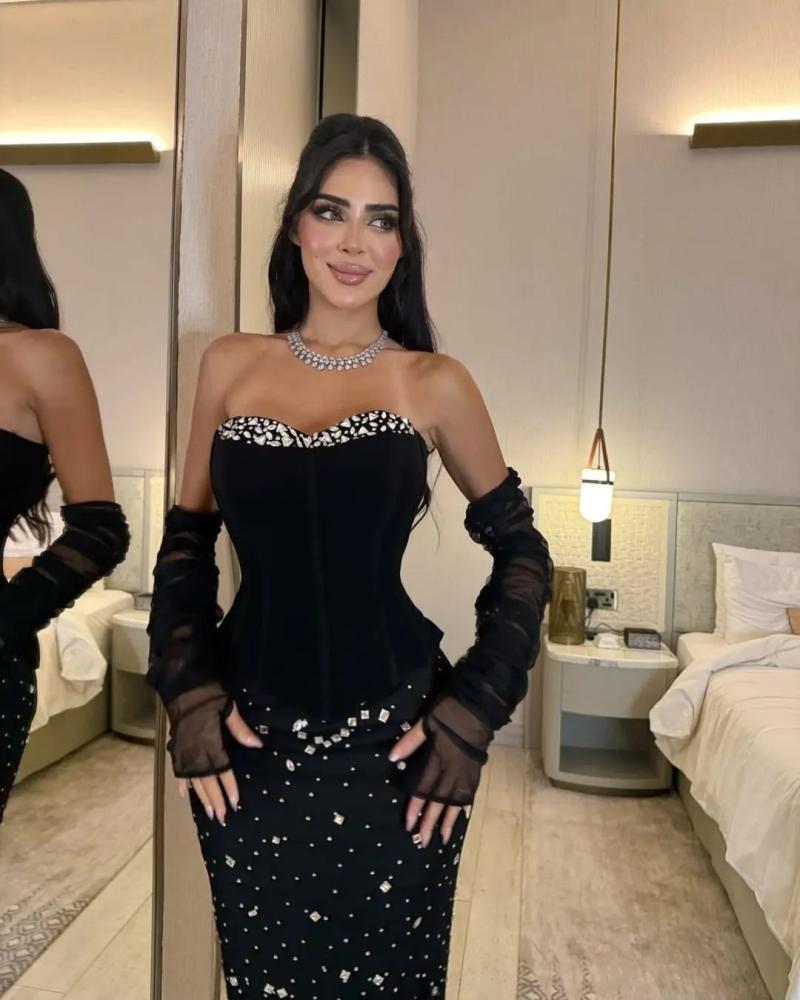 فستان سهره  تطريز كرستال انييق