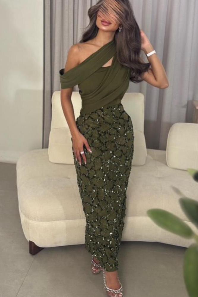 فستان سهرة كلفة تطريز مع تفتة كوري