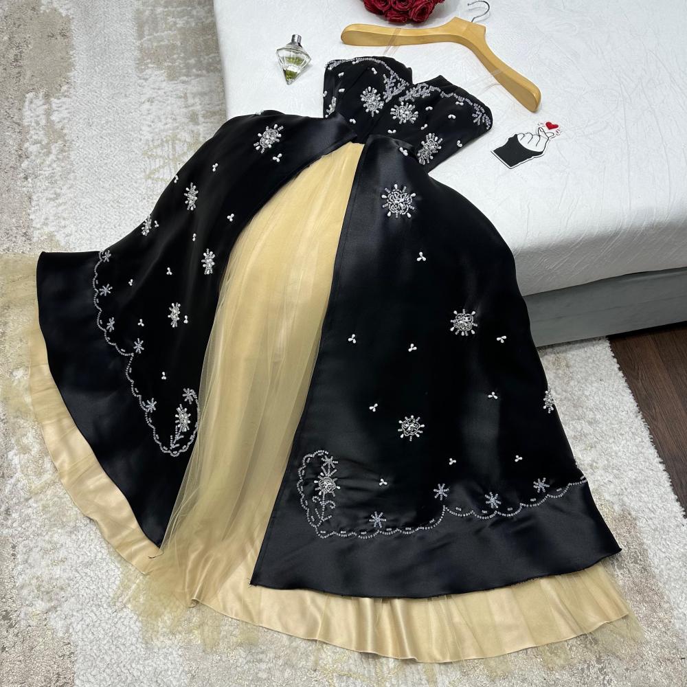 فستان خامه ميكادو +تل