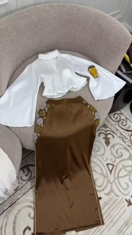 فستان جميل خامه تفته تطريز يدوي انيق