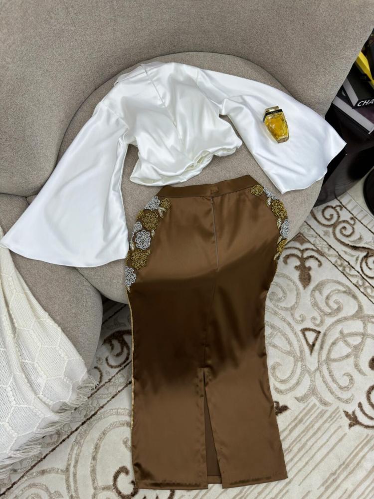 فستان جميل خامه تفته تطريز يدوي انيق