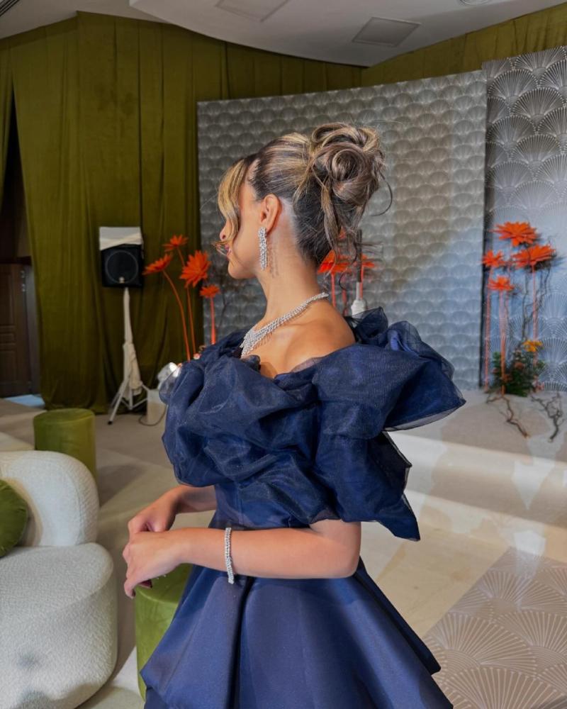 فستان فخم خامة ميكادو بشغل راقي