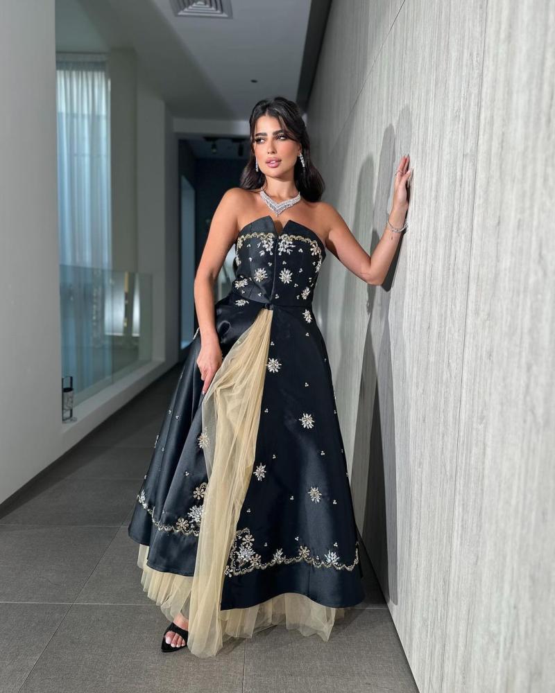 فستان خامه ميكادو +تل