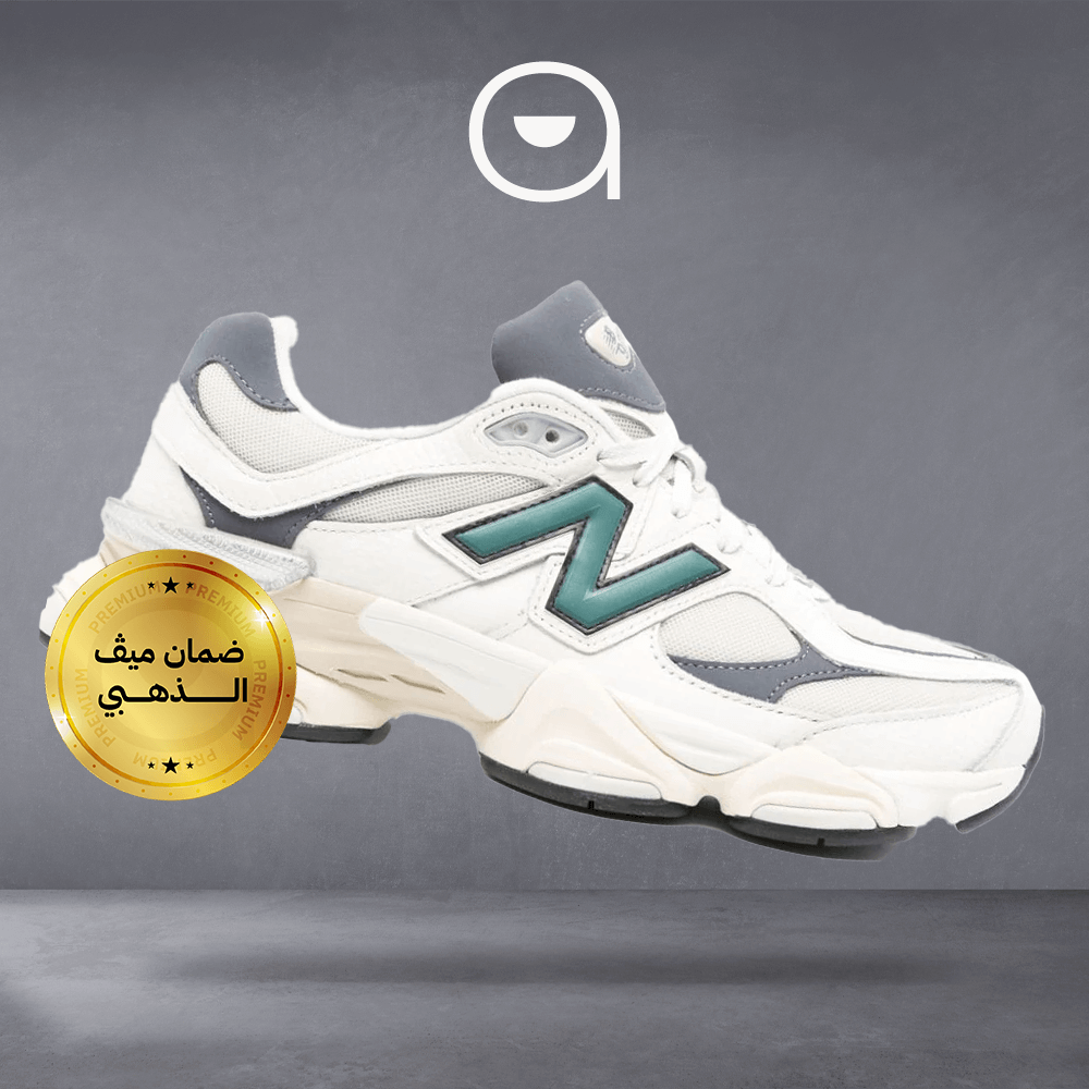 حذاء نيو بلنس 9060 أبيض وأخضر بتصميم Logo Patch من متجر ميف