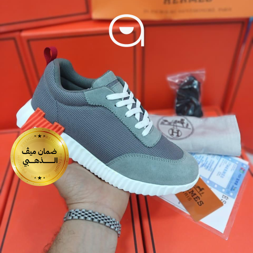 Hermes Bouncing Sneaker - grey orange