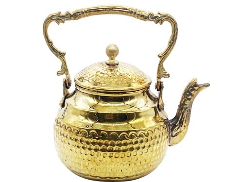 ابريق شاهي نحاس حب الرمان ذهبي