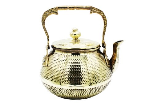 ابريق شاهي نحاس حب الرمان ناعم ذهبي