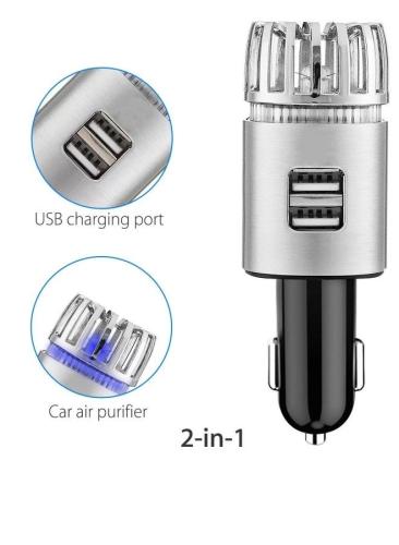 جهاز ترطيب هواء السيارة مع شاحن جوال USB مزدوج ( ل...