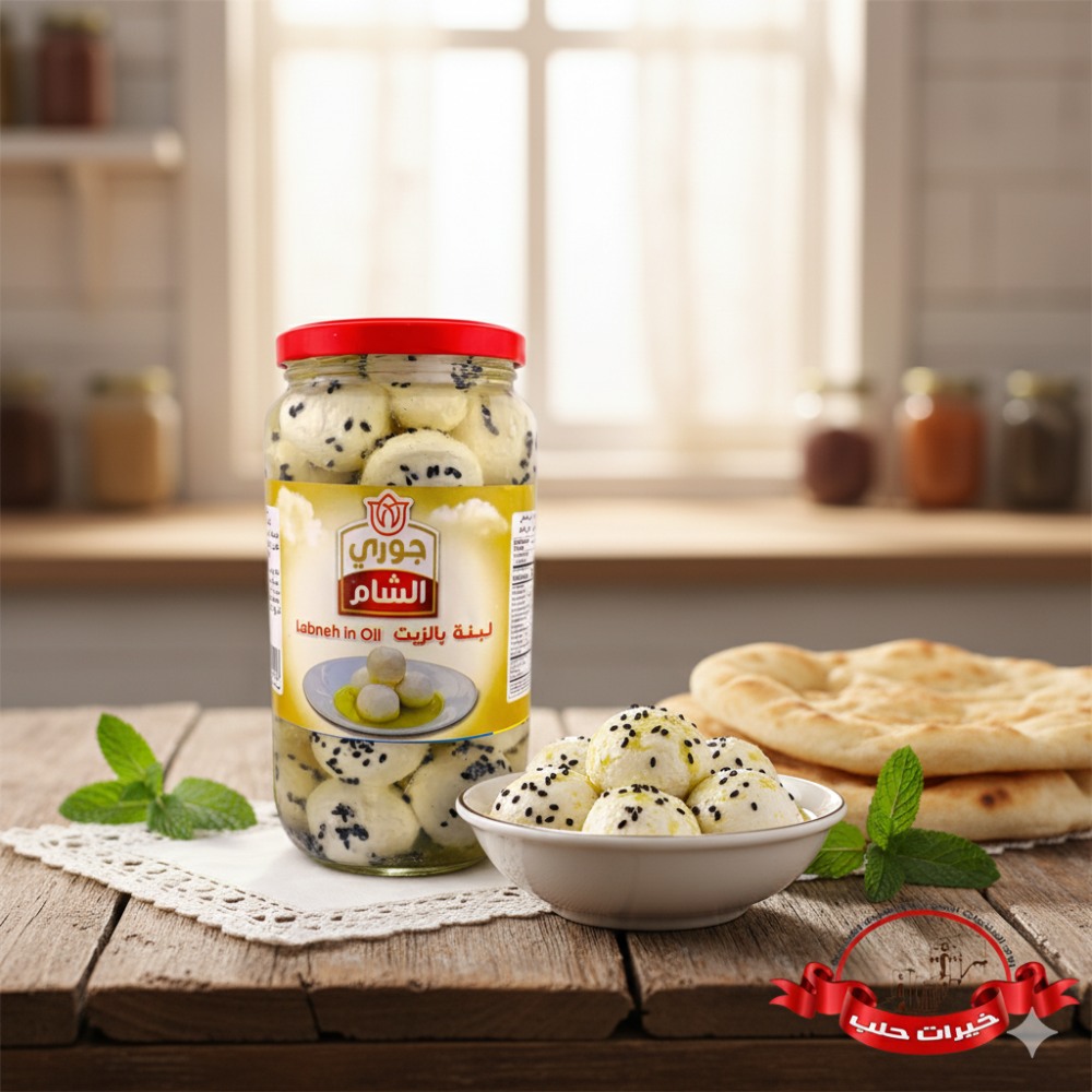 لبنة مكورة بالزيت مع حبة البركة جوري الشام- 1 كجم