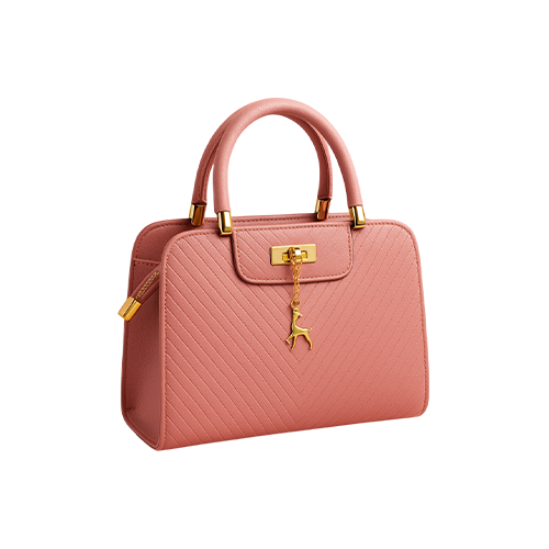 شنطة ريترو بتفاصيل ذهبية وسلسال غزال