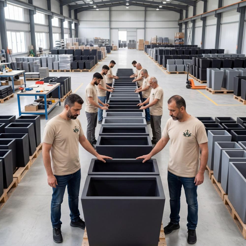 افضل احواض زرع جملة كبيرة فايبر ومراكن خارجية فيبر - مصنع الحديقة الذهبية (الرياض - جدة - الدمام)