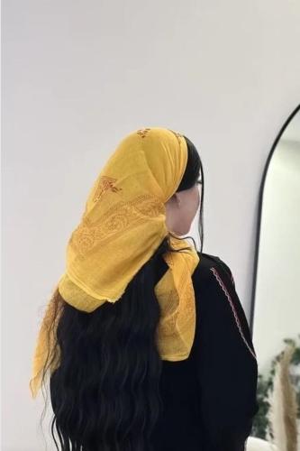 منديل الرأس العسيري باللون الاصفر الرئع