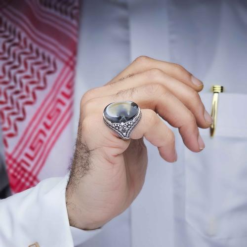 خاتم فضة عقيق يماني سليماني