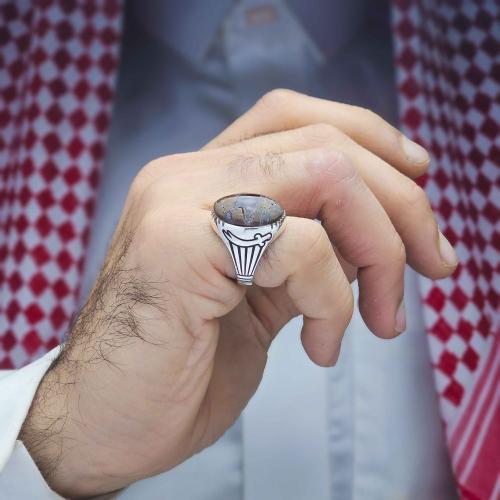 خاتم فضة عقيق يماني خرايطي