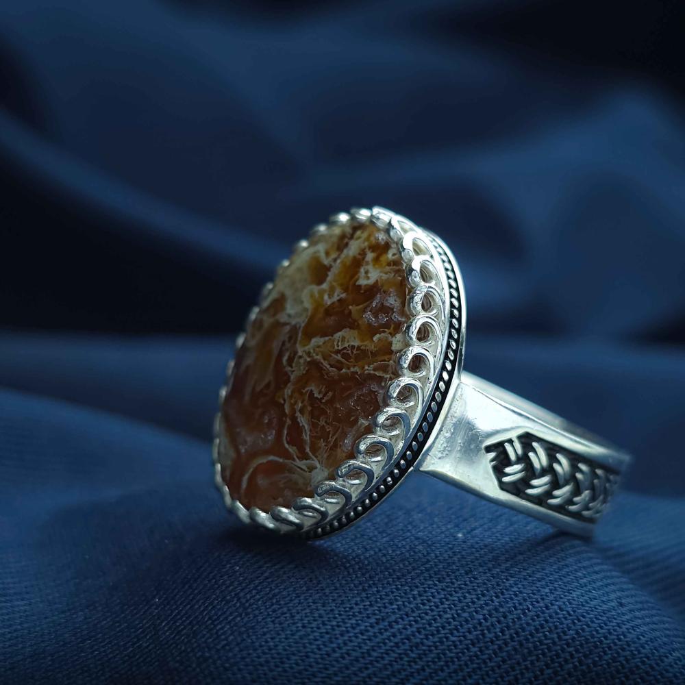 خاتم فضة عقيق يماني خرايطي