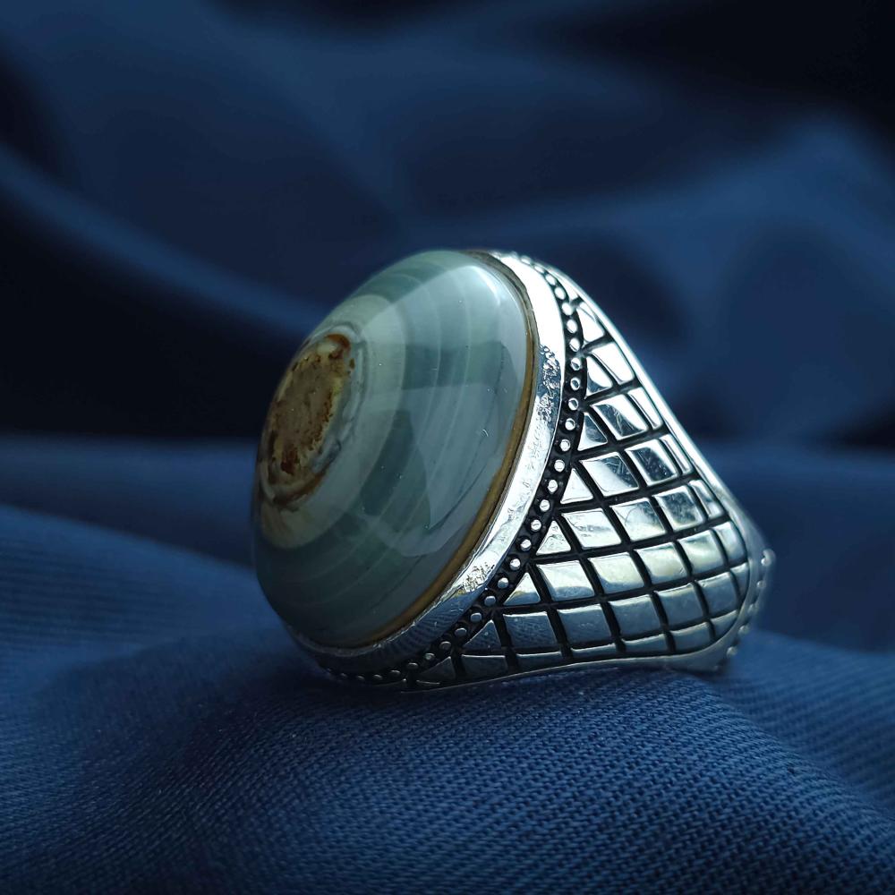 خاتم فضة عقيق يماني سليماني