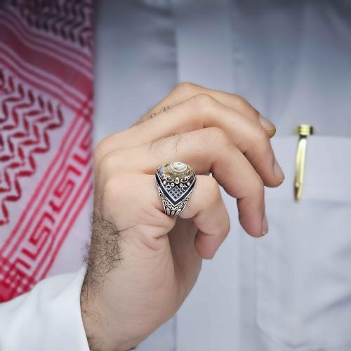 خاتم فضة عقيق يماني داوودي