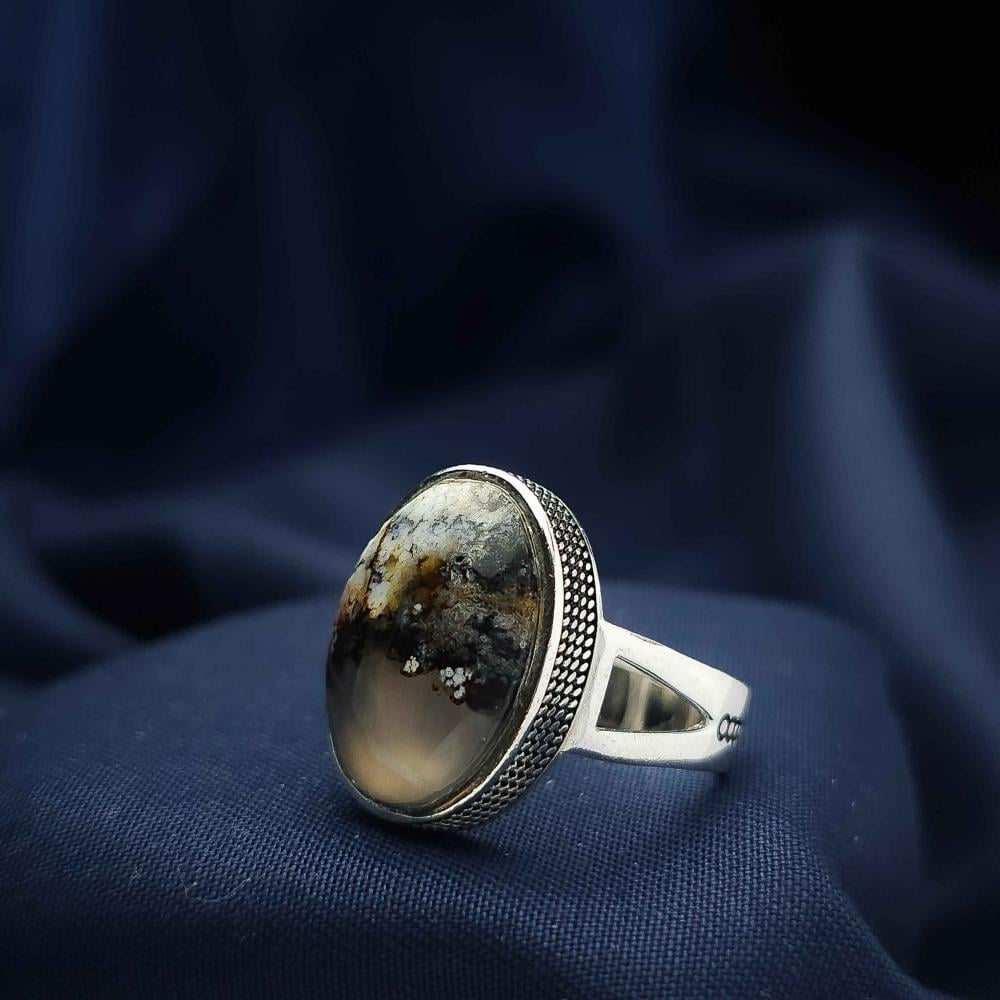 خاتم ملكي عقيق يماني طحلبي