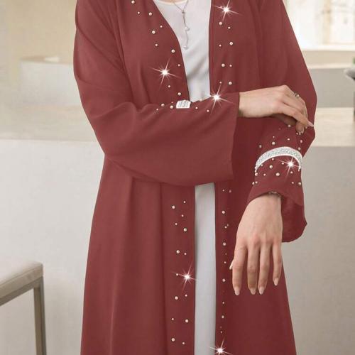 Al Najma عباءة عربية أنيقة فاخرة مزينة بالخرز للنس...