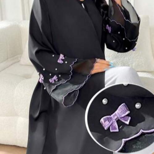 Yasmyna عباءة أنيقة من النساء ذات أكمام واسعة مزين...