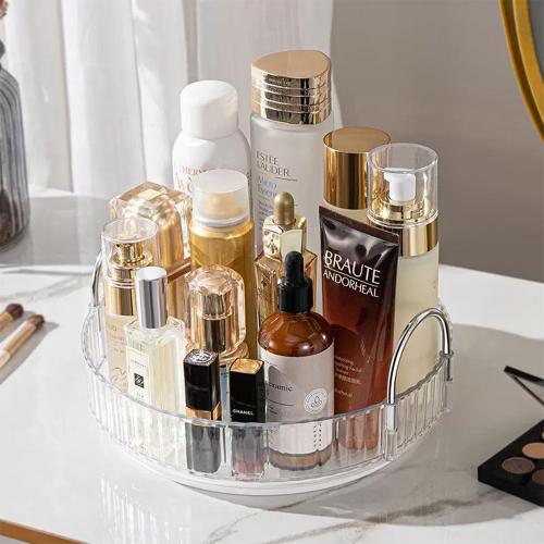 منظم عطور دائري أنيق – حامل عرض أنيق للمكياج والعط...