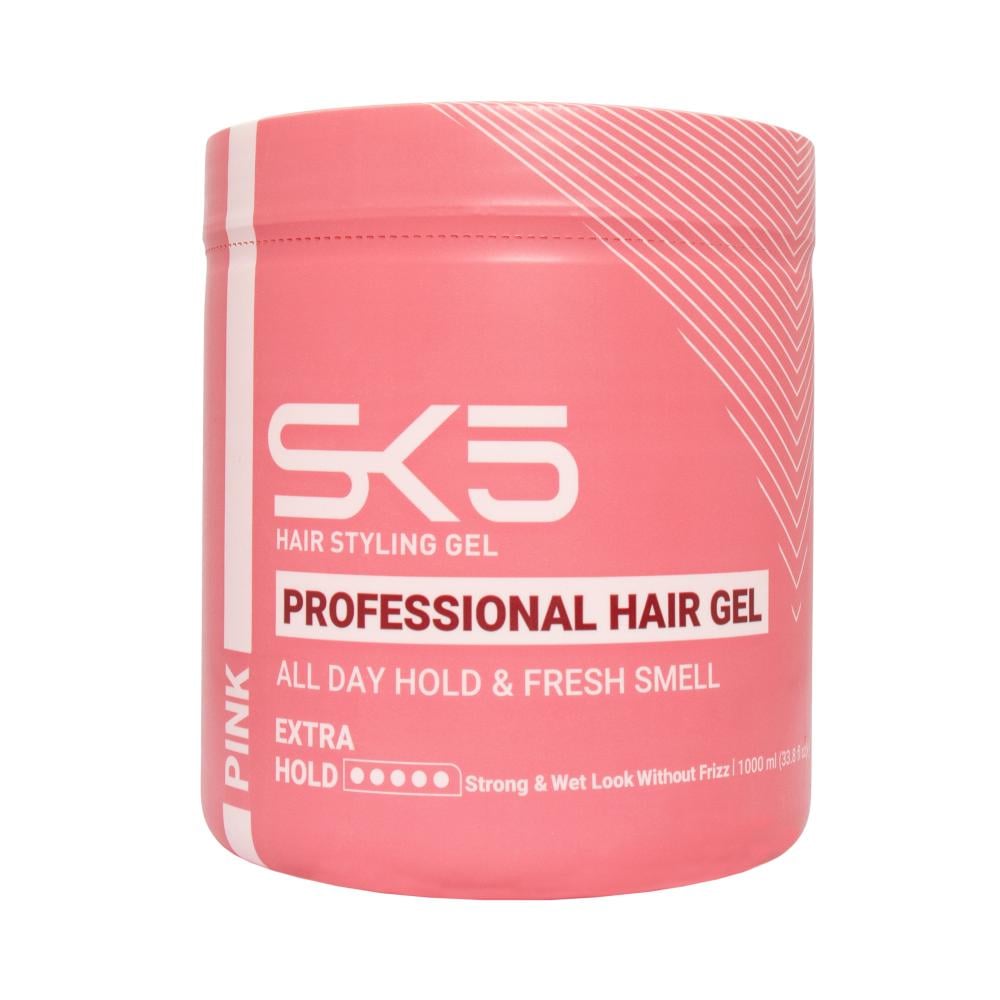 SK5 Pink Hair Styling Gel 1000ml All Day Hold & Fresh Scent