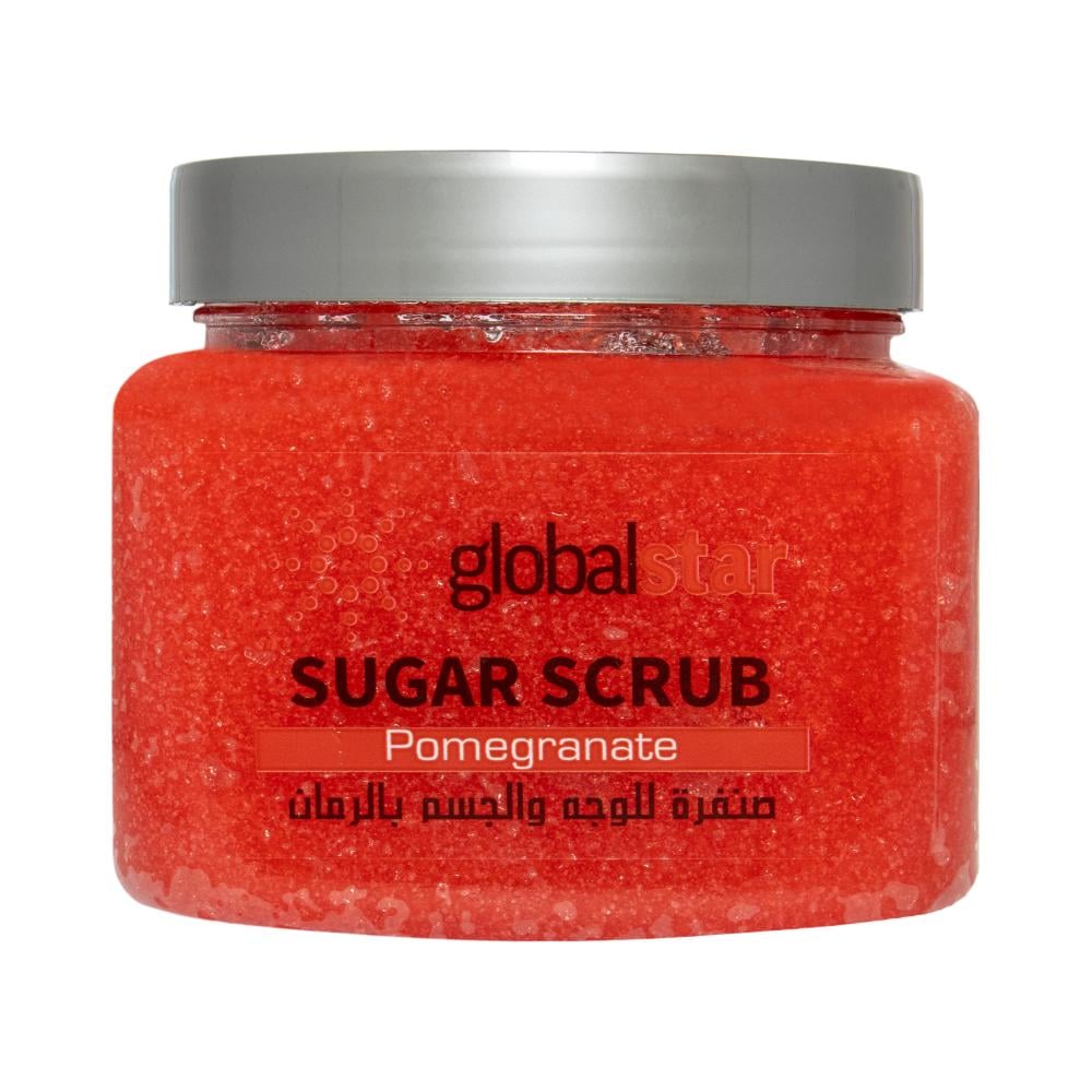 جلوبال ستار | مقشر السكر للوجة والجسم بالرمان | 600 جرام