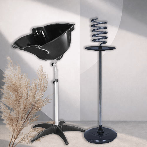 حامل مجفف الشعر وحوض الغسيل