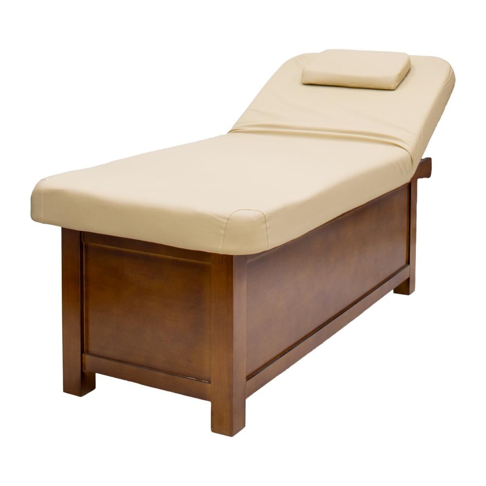 Wooden massage bed, beige color 8734A
