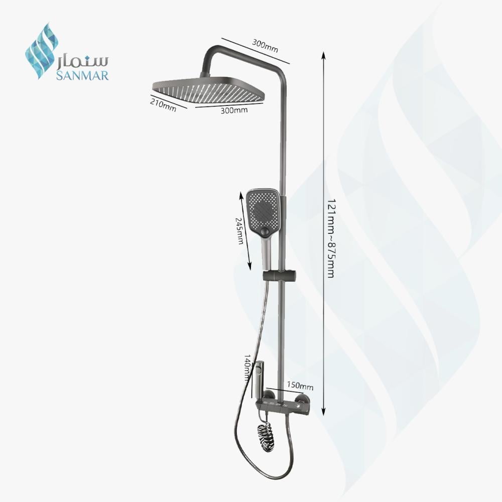 شاور بيانو كروم مع شطاف