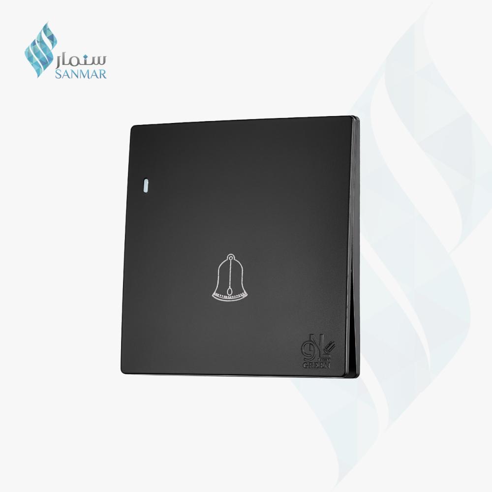 مفتاح جرس أسود بيانو 7x7 أنيق وعصري