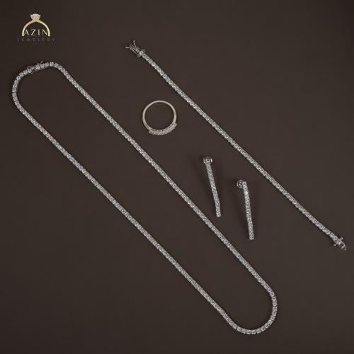 طقم تينيس 4 قطع ST-198 | فضة عيار 925
