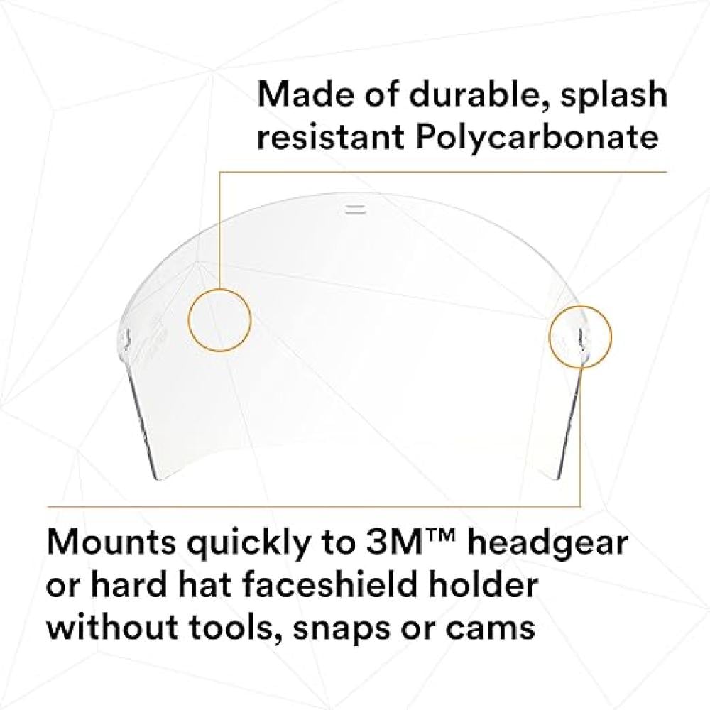 غطاء رأس 3M™ Ratchet H8A، حماية للرأس والوجه 82783-00000، مع واقي وجه شفاف من البولي كربونات 3M™ WP96