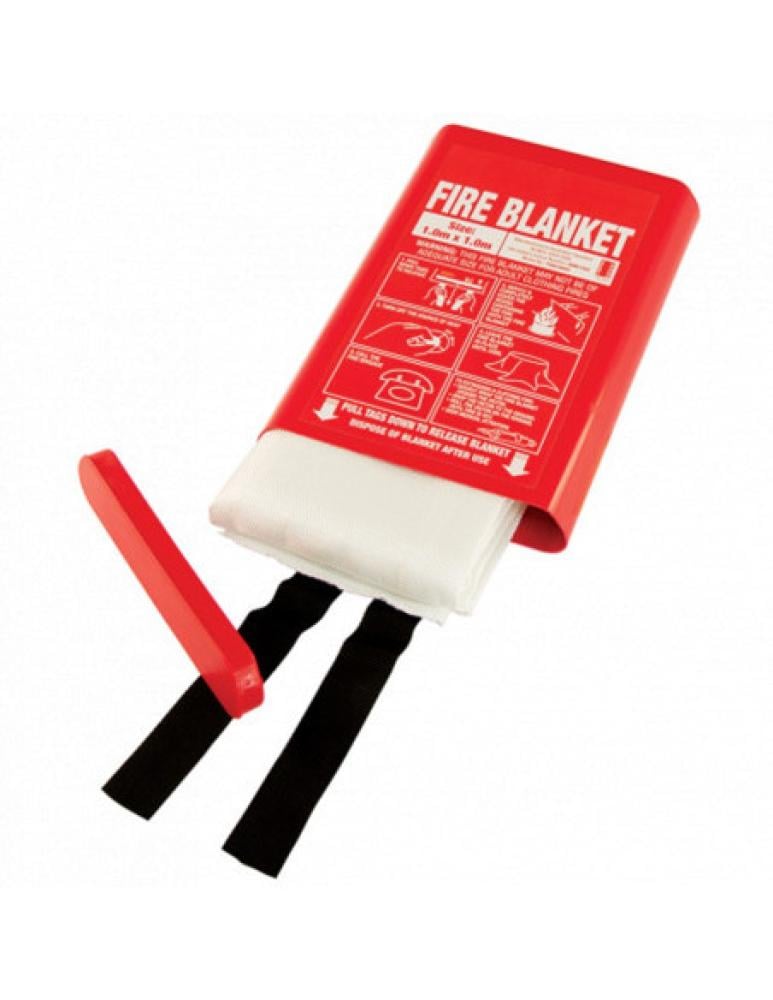 FIRE Blanket 1.2m x 1.2m |  FIREBLANKET | FEATURES DIMENSION: 1.2MX1.2M(4FtX4Ft) THICKNESS:0.43 MM | Made of 100% Fibre Glass Fabric Quick Release Pull Tapes Wall-Mount