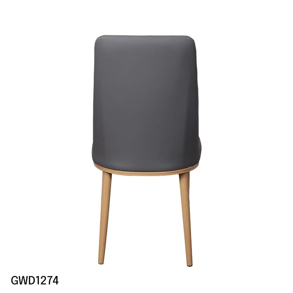 طقم طاولة طعام سطح زجاجي مربع مع 4 كراسي جلد رصاصي  GWD-1274-4