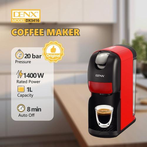 ماكينة قهوة كبسولات 3 في 1 دينكس DX3416