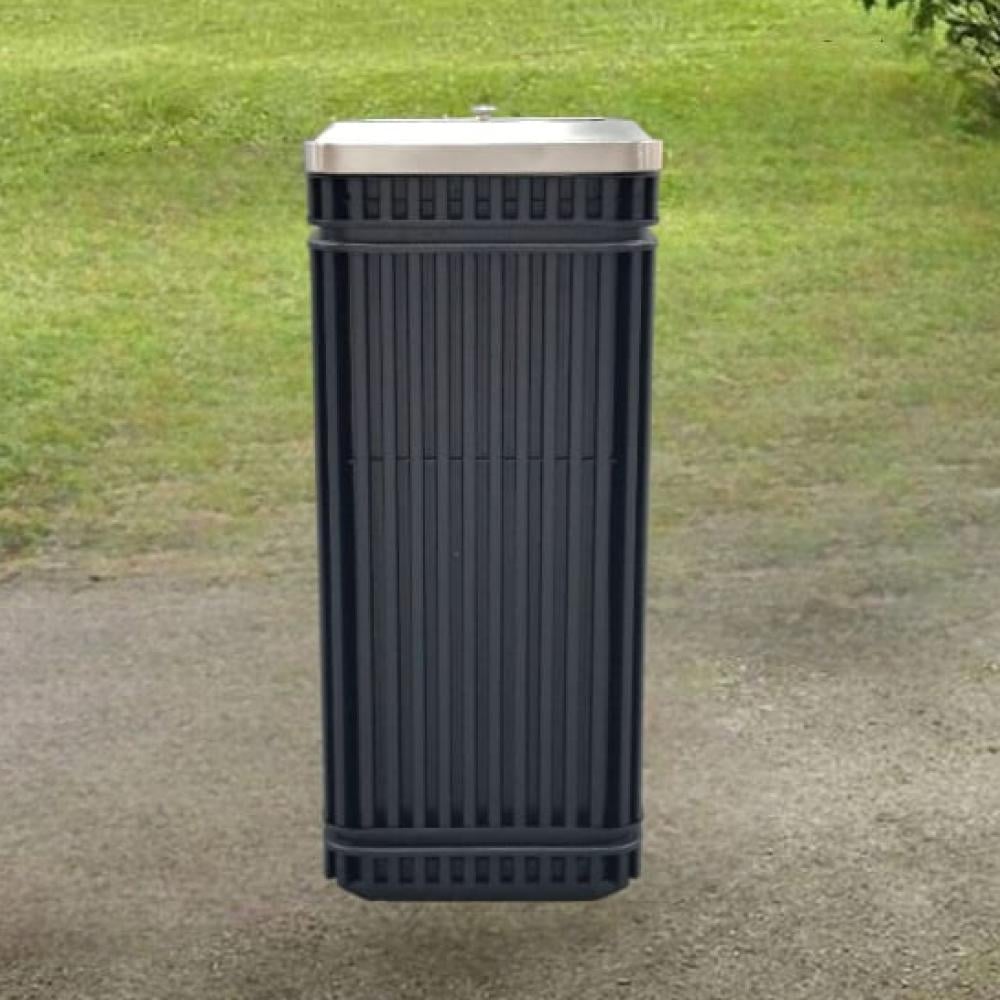 طفاية سجائر مع سلة مهملات ستيل لون اسود  GWD1559BLACK