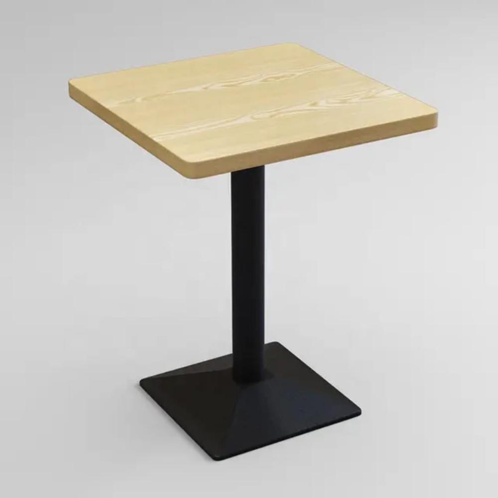 طاولة طعام خشب لون بيج مربعه 60CM قاعدة حديد اسود GWD1211BEIGE